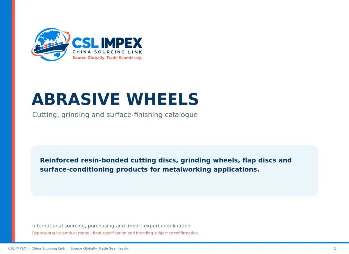 Abrasive Wheels Product Catalogue catalogue cover