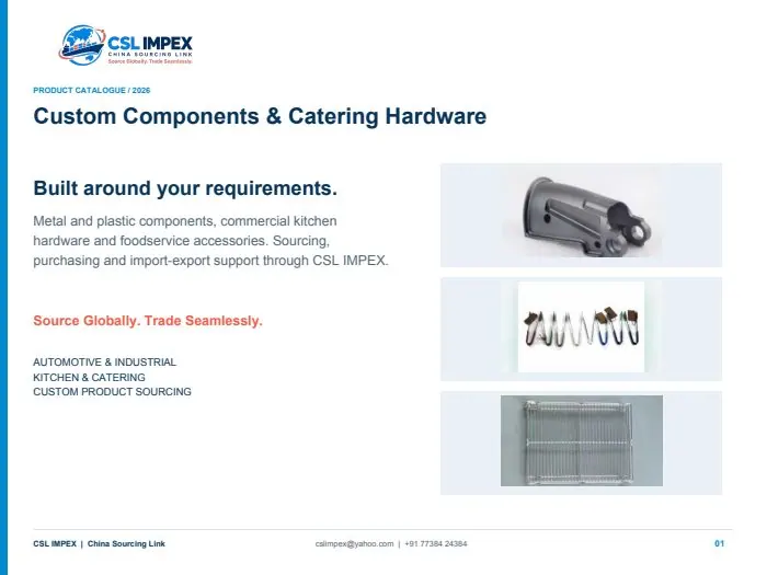 Custom components & catering catalogue cover
