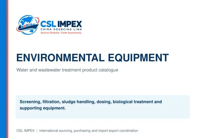 Water & environmental equipment catalogue cover