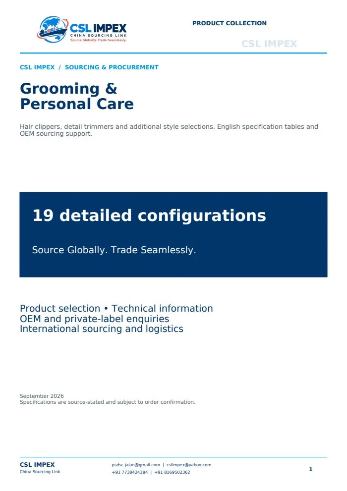 Grooming & personal care catalogue cover