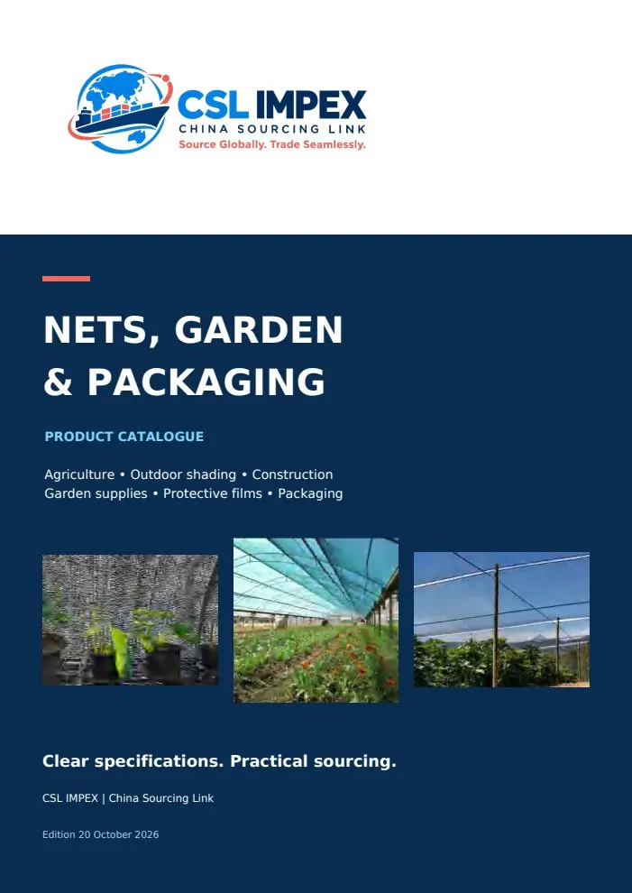 Nets & garden supplies catalogue cover