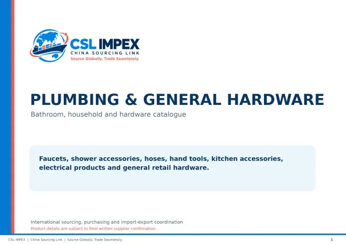Plumbing & general hardware catalogue cover