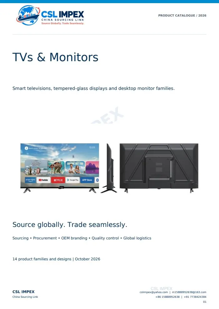 TVs and Monitors 2026 catalogue cover