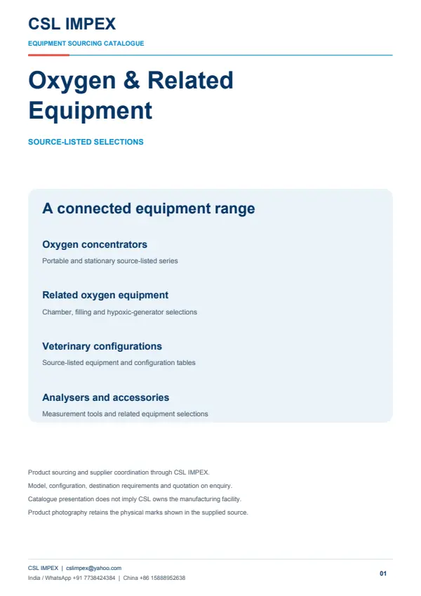 Oxygen & related equipment catalogue cover